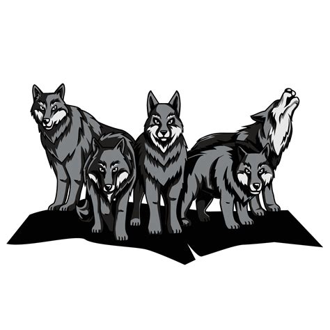 pack of wolves clip art.
